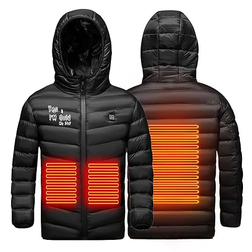 Battnot Kinder beheizte jacke beheizte Weste USB wiederaufladbare elektrische Heizjacke Waschbare Wintersportweste Beheizbare Jacke für Kinder im Freien, Jagen, Camping, Wandern, Skifahren von Battnot