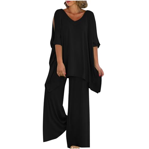 Battnot Leinen Zweiteiler Damen Sommer Leinenanzug Freizeitanzug 2 Teilig Oberteil und Hose Hosenanzug Damen Sportlich Große Größe Jogginghose Set Loungewear Sommer Outfits Streetwear B#schwarz 5XL Battnot Leinen Zweiteiler Damen Sommer Leinenanzug Freizeitanzug 2 Teilig Oberteil und Hose Hosenanzug Damen Sportlich Große Größe Jogginghose Set Loungewear Sommer Outfits Streetwear B#schwarz 5XL von Battnot