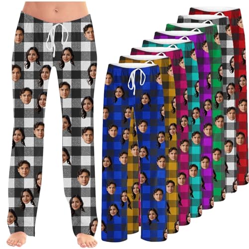 Battnot Pyjama Hose Herren Kariert Schlafanzughosen Lang Hosen Männer Schlafhose Loungewear und Nachtwäsche Loungehose für Männer Schlafanzughose Damen Lang Pyjamahose Karierte Schlafhose 02 grau S von Battnot