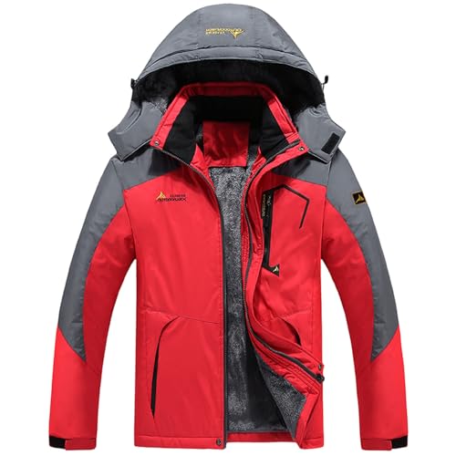 Battnot Regenjacke Herren Wasserdichte Ultraleichte Atmungsaktive Fahrrad-Regenjacke Atmungsaktive Weiche Jacke Übergangs Winterjacke Mit Kapuze Herrenjacke Winddichte Jacke Skijacke Winterjacke von Battnot