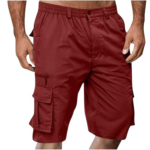 Battnot Shorts Herren Arbeitshose Kurz Sporthose Baggy Cargo Shorts Casual Kurze Hosen mit Taschen Männer Short Cargo Hose Bequeme Freizeithose Laufhose Wanderhose Stoffhose Chino Jogginghose von Battnot