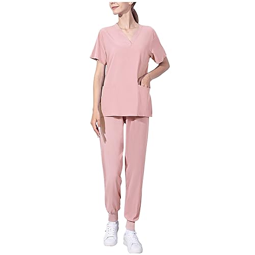 Battnot Uniform Unisex medizinische uniform Set mit Kasack und Hose Kasack Damen Pflege Set Sommer Stretch Schlupfhemd Schlupfhose Schrubb-Set Kasacks Damen 2-Teiliges Set Medizinische von Battnot