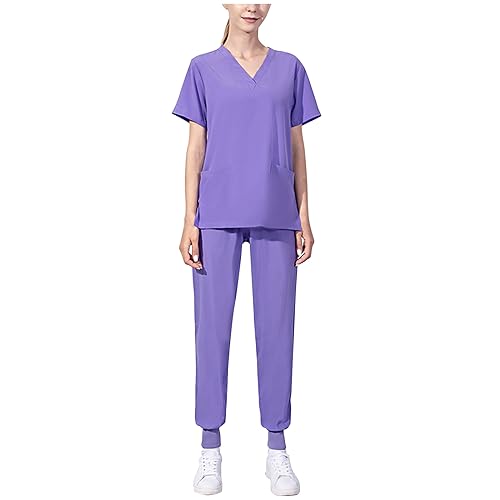Battnot Uniform Unisex medizinische uniform Set mit Kasack und Hose Kasack Damen Pflege Set Sommer Stretch Schlupfhemd Schlupfhose Schrubb-Set Kasacks Damen 2-Teiliges Set Medizinische von Battnot
