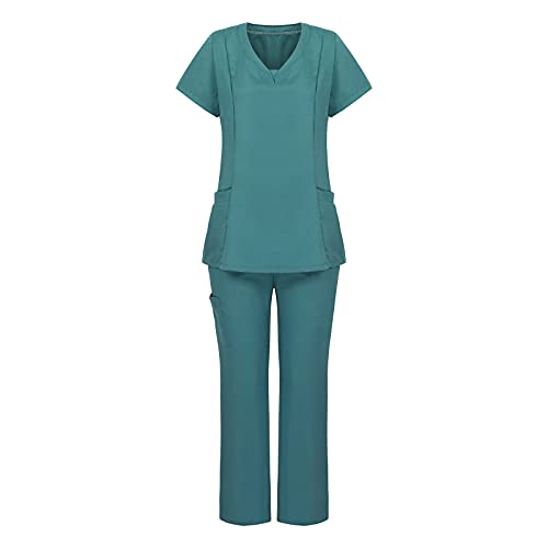 Battnot Unisex-Schrubb-Set Medizinische Uniform Damen Kasacks Arbeitshose Pflege Schlupfkasack Kurzarm Oberteil mit Hose OP Oberteile und Hose Set Schlupfkasack + Schlupfhose Set Medizin Arzt Uniform Battnot Unisex-Schrubb-Set Medizinische Uniform Damen Kasacks Arbeitshose Pflege Schlupfkasack Kurzarm Oberteil mit Hose OP Oberteile und Hose Set Schlupfkasack + Schlupfhose Set Medizin Arzt Uniform von Battnot