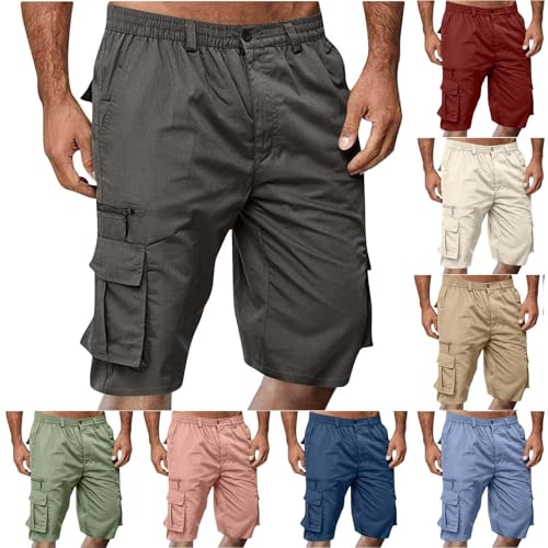 Kurze Hosen Herren Cargo Shorts Herren Sommer Chino Baumwolle Elastische Taille Cargoshorts Männer Große Größen Leicht Bermuda Shorts Chino Kurze Hose Wanderhose Outdoor Hosen mit Taschen von Battnot