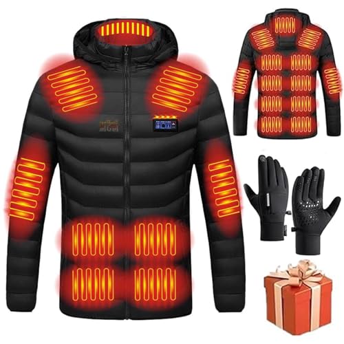 Beheizbare Jacke Damen, Heizjacke Herren Wasserdicht Winddicht Warm Softshell Winter Jacke Wärmende Beheizbare Weste Winter Warm Daunenjacke mit 19 Heizzonen Heizmantel Outdoorjacke mit handschuhe Beheizbare Jacke Damen, Heizjacke Herren Wasserdicht Winddicht Warm Softshell Winter Jacke Wärmende Beheizbare Weste Winter Warm Daunenjacke mit 19 Heizzonen Heizmantel Outdoorjacke mit handschuhe von Battnot