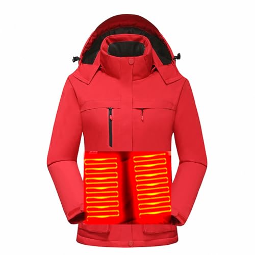 Beheizbare Jacke Damen Elektrische Beheizte Jacke mit 3 Einstellbar Temperatur Warme Jacke USB Heizjacke Funktionsjacke Winddicht Outdoorjacke für Outdoor Motorrad Wandern Skifahren Jagd Camping von Battnot