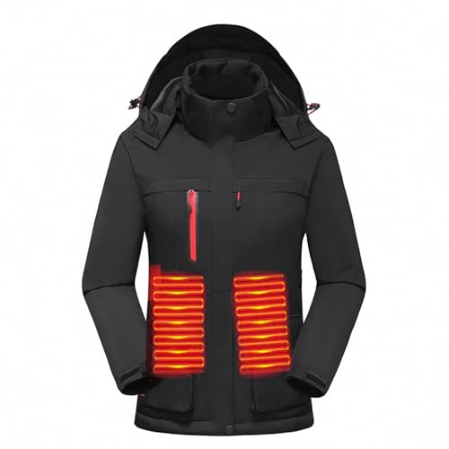 Beheizbare Jacke Damen Elektrische Beheizte Jacke mit 3 Einstellbar Temperatur Warme Jacke USB Heizjacke Funktionsjacke Winddicht Outdoorjacke für Outdoor Motorrad Wandern Skifahren Jagd Camping von Battnot