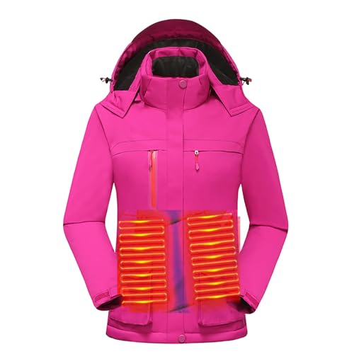Beheizbare Jacke Damen Elektrische Beheizte Jacke mit 3 Einstellbar Temperatur Warme Jacke USB Heizjacke Funktionsjacke Winddicht Outdoorjacke für Outdoor Motorrad Wandern Skifahren Jagd Camping von Battnot