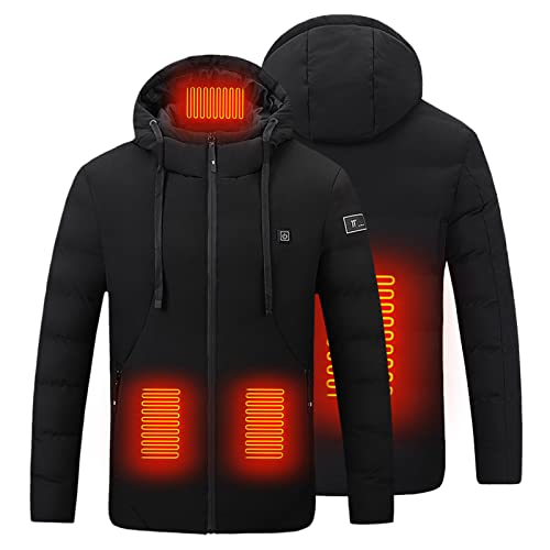 Beheizbare Jacke Herren Beheizte Jacke Wasserdicht Winddicht warm Softshell Winterjacke mit 3 Einstellbar Temperatur Elektrische USB Beheizte Jacke Outdoorjacke für Wandern Jagd Motorrad Camping von Battnot