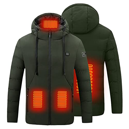 Beheizbare Jacke Herren Beheizte Jacke Wasserdicht Winddicht warm Softshell Winterjacke mit 3 Einstellbar Temperatur Elektrische USB Beheizte Jacke Outdoorjacke für Wandern Jagd Motorrad Camping von Battnot