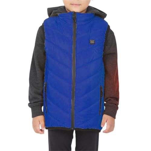 Beheizbare Weste Kinder Elektrische beheizte Winterjacke for Kinder, USB-beheizte Kinderjacke, intelligenter beheizter Mantel, elektrische Körperwärmerweste, elektrische Heizweste von Battnot