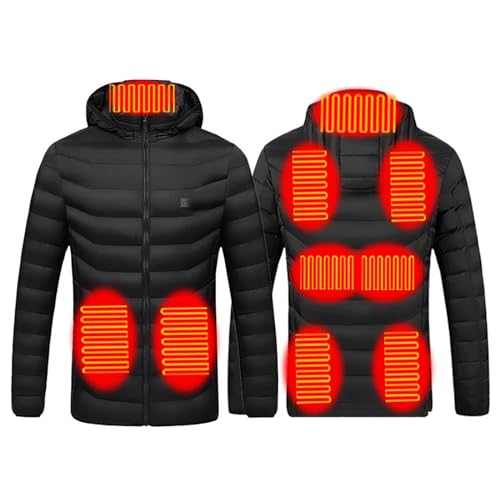 Battnot Beheizbare Winterjacke Damen & Herren - Heizjacke mit 9 Heizzonen - USB Beheizte Jacke - Unisex - Schwarz - XXL - Quilted - Stehkragen - Ungefüttert - Winter von Battnot