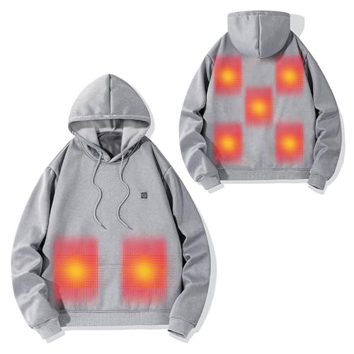 Beheizbarer Hoodie für Herren Damen Beheizte Jacken mit 5 Heizzonen Elektrische Beheizte Heizweste Kapuzenpullover Aktualisierte Version USB Beheizte Beheizbarer Pullover Hoody mit Kapuze 2025 Neu von Battnot
