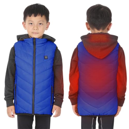 Beheizte Weste Jungen Mädchen, Elektrische beheizte Winterjacke for Kinder, USB-beheizte Kinderjacke, intelligenter beheizter Mantel, elektrische Körperwärmerweste, elektrische Heizweste von Battnot