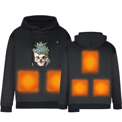 Beheizter Hoodie Damen Beheizbare Jacke Elektrische Beheizte Heizweste Kapuzenpullover Winter Warm für Outdoor Camping Wandern Jagd, Casual Pullover Hoody mit Kapuze Beheizter Mantel von Battnot