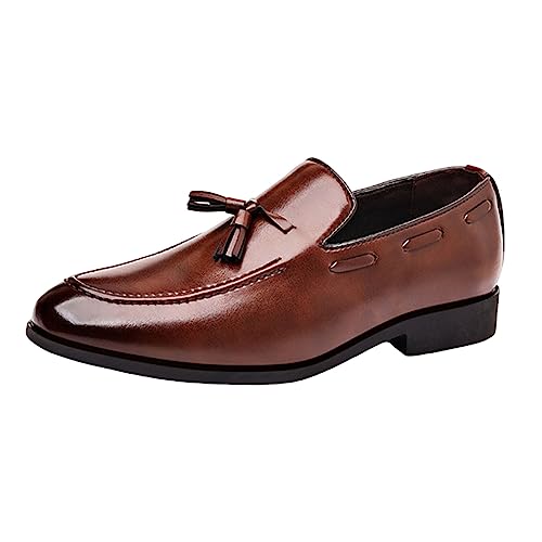Business Schuhe Herren Anzugschuhe Oxford Derby Schuhe Brogues Lederschuhe Hochzeitsschuhe Schnürhalbschuhe Klassischer Business Schnürschuh Blau Gold Grau Rot Schwarz Braun Khaki 37-48 von Battnot