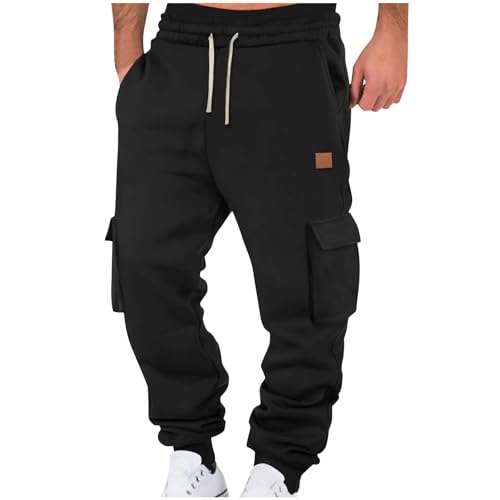 Cargohose Herren Baggy Freizeithose Herren mit Seitentaschen Hosen Herren Relaxed Fit Wanderhose Herren Braun Outdoor Hosen Herren Jogginghose Cargohose Herren Lang Hose Herren Sporthose Sweathose von Battnot