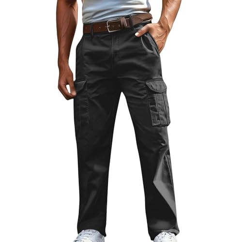 Chino Hose Herren Baumwolle Cargohose Herren Lang Casual Jogginghose Stretch Hose Regular Fit Cargo Hosen Elastische Freizeithose mit Taschen Trainingshose Outdoorhose Trekkinghose von Battnot