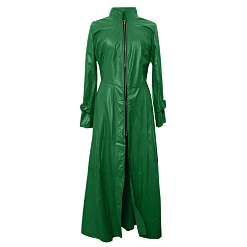 Damen PU Leder Trenchcoat Jacke mit Reißverschluss Sexy Kleid Body Clubwear Langer Lack-Mantel PVC Mantel Lack Optik Matrix Jacke Robe Lange Coat mit Stehkragen Outwear Cosplay Kostüm Party Fasching Damen PU Leder Trenchcoat Jacke mit Reißverschluss Sexy Kleid Body Clubwear Langer Lack-Mantel PVC Mantel Lack Optik Matrix Jacke Robe Lange Coat mit Stehkragen Outwear Cosplay Kostüm Party Fasching von Battnot