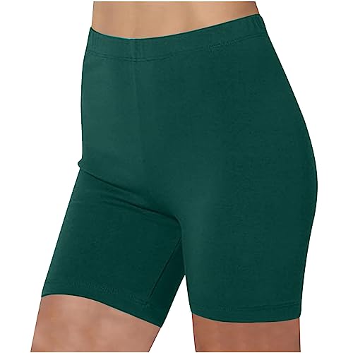 Damen Shorts Kurze Leggings High Waist Baumwolle Sommer Hosen Radlerhose Kurze Sporthose Blickdicht Sportshorts Trainingshose Gym Shorts Yoga Shorts Kurze Leggings Damen Shorts B#grün XXL von Battnot