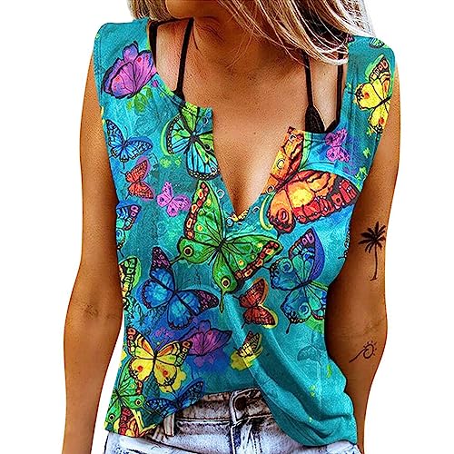 Damen Sommer Casual Tank Top Frauen Ärmellose Basic T Shirt schwarz Locker Oberteile Damen Tank Top Whiskey Shirt Ärmellose Basic T Shirt Sexy V-Ausschnitt Weste Tunika Blusentop von Battnot