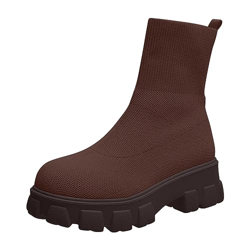 Damen Stiefeletten Plateau Strick Absatz Boots Schlupfstiefel Damen Gummierter Springerstiefel mit Dicker Außensohle Warm Bequem Klassisch Kurzschaft Stiefel Winterstiefel Winter Boots Damen Stiefeletten Plateau Strick Absatz Boots Schlupfstiefel Damen Gummierter Springerstiefel mit Dicker Außensohle Warm Bequem Klassisch Kurzschaft Stiefel Winterstiefel Winter Boots von Battnot