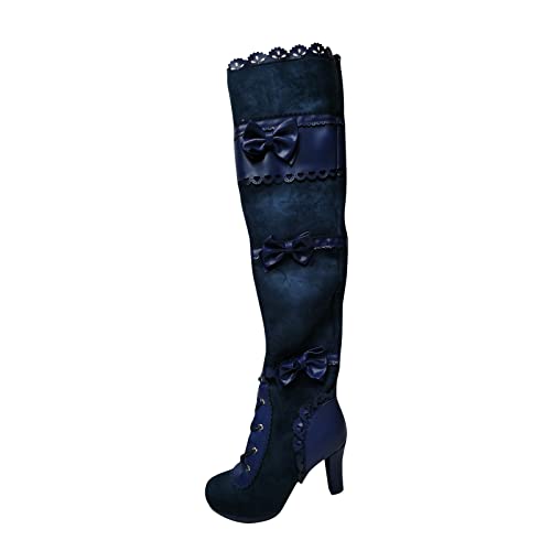 Damen Vintage Viktorianische Stiefel Schnüren Bogen Stiefel Damen Stiefeletten Damen Klassischer Gothic Stiefel Höhen Plateau Boots Fersenstiefel Stiefeletten Freizeitschuhe Schuhe Damenstiefel von Battnot