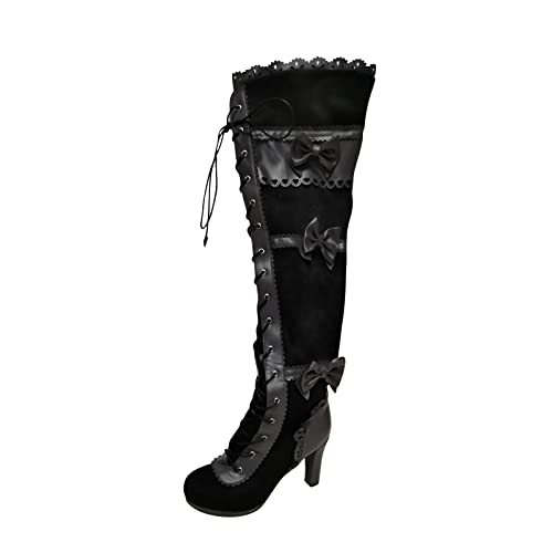 Damen Vintage Viktorianische Stiefel Schnüren Bogen Stiefel Damen Stiefeletten Damen Klassischer Gothic Stiefel Höhen Plateau Boots Fersenstiefel Stiefeletten Freizeitschuhe Schuhe Damenstiefel Damen Vintage Viktorianische Stiefel Schnüren Bogen Stiefel Damen Stiefeletten Damen Klassischer Gothic Stiefel Höhen Plateau Boots Fersenstiefel Stiefeletten Freizeitschuhe Schuhe Damenstiefel von Battnot