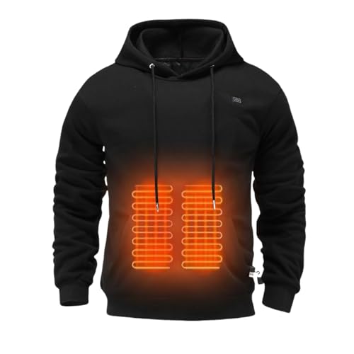 Heated Hoodie Herren Beheizbare Pullover Herren Sweatshirt Beheizte Kapuzenpullover Casual Pullover Hoody Beheizbare Sweatshirt mit Kapuze Bluse Tops Beheizte Hoodies Beheizbare Pullover mit Kapuzen von Battnot
