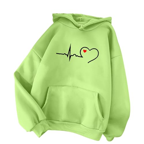 Hoodie Damen Oversize Pullover mit Kapuze Aufdruck Locker Kapuzenpullover Casual Sweatshirt mit Taschen Kapuzenpulli Übergangs Hoody Oberteile Klassisch Langarmshirt Langarm Rundhals Sweatshirt Hoodie Damen Oversize Pullover mit Kapuze Aufdruck Locker Kapuzenpullover Casual Sweatshirt mit Taschen Kapuzenpulli Übergangs Hoody Oberteile Klassisch Langarmshirt Langarm Rundhals Sweatshirt von Battnot