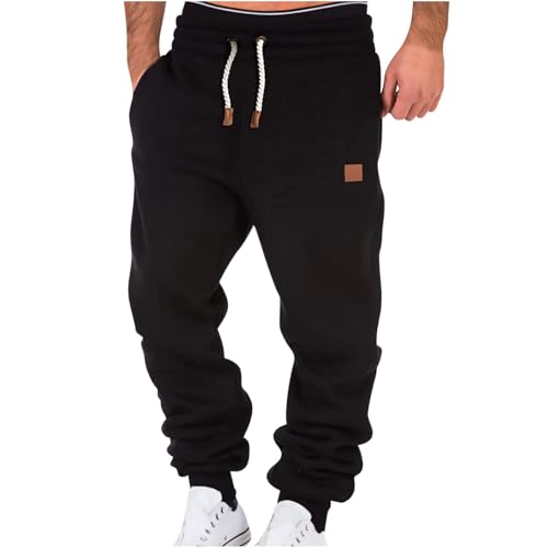 Jogginghose Herren Baggy Sweatpants Elastische Taille Jogging Hose Einfarbig weites Bein Sporthose Jogger Lang Baumwolle Freizeithose Trainingshose Männer Sweathose Arbeitshose Fitnesshose von Battnot