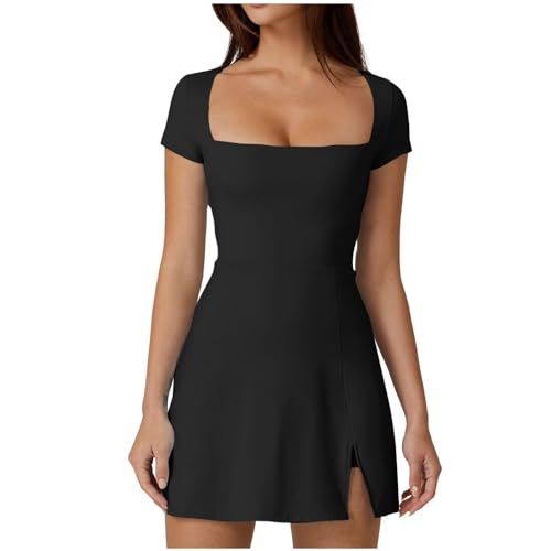 Jumpsuit Damen Kurz Latzhose Damen Kurz Tank Rompers Tennis-Skort-Jumpsuit Overalls Ärmellos Rundhalsausschnitt Elegant Playsuit mit Taschen Verstellbare Riemen Elegant Jumpsuit Damen Strand von Battnot