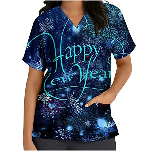 Kasack Damen Pflege Bunt mit Motiv Druck Schlupfkasack mit Taschen Nurse Pflegebekleidung Funny Uniform Berufsbekleidung Blume T-Shirts Schlupfkasack Schlupfhemd Uniformen T-Shirts Tops von Battnot