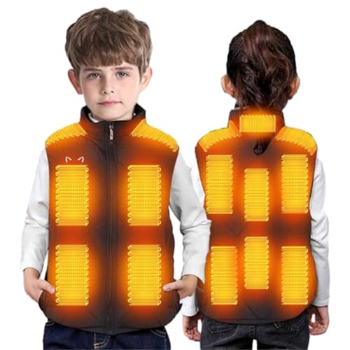 Kinder Beheizte Weste, Beheizbare Jacke Kinder, Junge USB wiederaufladbar Beheizbare Kleidung Winter Wärmer Bekleidung Beheizbare Weste Daunenweste für Outdoor Sport & Tägliches Tragen von Battnot