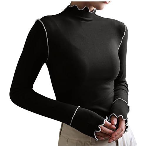 Langarmshirt Damen Rollkragenshirt Slim Fit Shirt Damen Langarm Crop Tops Sexy Slim Fit Mock Rollkragen Basic Fleece Layering Top Cropped Shirts Rollkragenpullover Damen Long Sleeve Shirt Tops Langarmshirt Damen Rollkragenshirt Slim Fit Shirt Damen Langarm Crop Tops Sexy Slim Fit Mock Rollkragen Basic Fleece Layering Top Cropped Shirts Rollkragenpullover Damen Long Sleeve Shirt Tops von Battnot