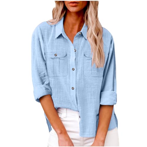 Musselin Bluse Damen Baumwolle Tshirt Hemdbluse UPF 50 UV Schutz Langarmshirt Outdoor Atmungsaktiv Casual Tops Sport Oberteile Shirts Sommer Leinenhemd Leicht Luftig Leinen Oberteil Musselin Bluse Damen Baumwolle Tshirt Hemdbluse UPF 50 UV Schutz Langarmshirt Outdoor Atmungsaktiv Casual Tops Sport Oberteile Shirts Sommer Leinenhemd Leicht Luftig Leinen Oberteil von Battnot