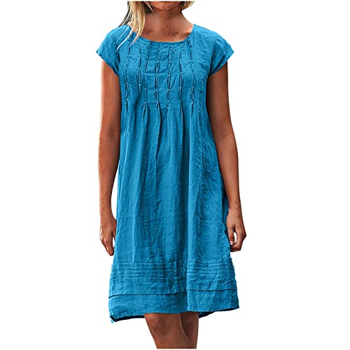Musselin Kleid Damen Sommer Plissee Leinenkleid Große Größen Sommerkleid Damen Kleider Sommer Casual Rundhalsausschnitt Kurzarm Freizeitkleid Strandkleider Boho Kleid A-Linie Kleid Musselin Kleid Damen Sommer Plissee Leinenkleid Große Größen Sommerkleid Damen Kleider Sommer Casual Rundhalsausschnitt Kurzarm Freizeitkleid Strandkleider Boho Kleid A-Linie Kleid von Battnot