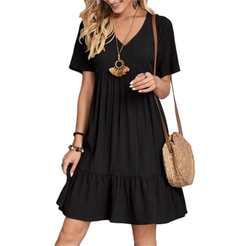 Musselin Kleid Damen V-Ausschnitt Musselin Bluse Blusenkleid Longbluse Sommer Locker Luftig Tunika Kleid Große Größen Elegant Knielang Freizeitkleid Strandkleid Shirtkleid Lose A-Linie Kleider Musselin Kleid Damen V-Ausschnitt Musselin Bluse Blusenkleid Longbluse Sommer Locker Luftig Tunika Kleid Große Größen Elegant Knielang Freizeitkleid Strandkleid Shirtkleid Lose A-Linie Kleider von Battnot