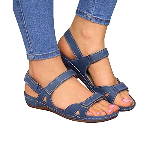 Orthopädische Sandalen Damen Sommer Waschbare Slingback Atmungsaktiv Slide Sport Freizeitsandale mit Weiche Fussbett Bequem Sommerschuhe Mode Casual Strick Sandale Plateau Sandalen 35EU-43EU von Battnot
