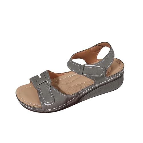 Orthopädische Sandalen Damen Sommer Waschbare Slingback Atmungsaktiv Slide Sport Freizeitsandale mit Weiche Fussbett Bequem Sommerschuhe Mode Casual Strick Sandale Plateau Sandalen 35EU-43EU von Battnot