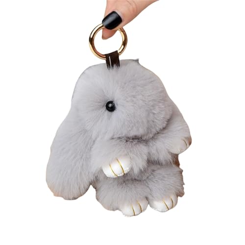 Plüsch Hase Schlüsselanhänger Plüsch-Häschen Plüsch Pom Pom Für Taschenanhänger Handtasche Autoschlüssel Accessoires Dekoration Keychain Anhänger Glücksbringer für Handtasche Auto Key Rucksack von Battnot