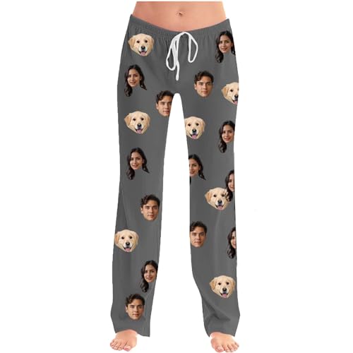 Pyjama Hose Christmas Hose Pyjama Lang Damen Pyjama Haushose Herren Baumwolle Weiche Bequeme Schlafhose Mit Kordelzug Lange Hose Weihnachts Karierte Hose Nachtwäsche Loungehose 01 grau S von Battnot
