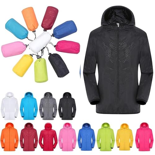 Regenjacke Damen Wasserdicht Atmungsaktiv Faltbar Sommerjacke Damen Mit Kapuze Ultraleichte Regenjacke Sommerjacke Damen Dünne Bergangsjacke Outdoorjacke Damen Wanderjacke Windbreaker von Battnot
