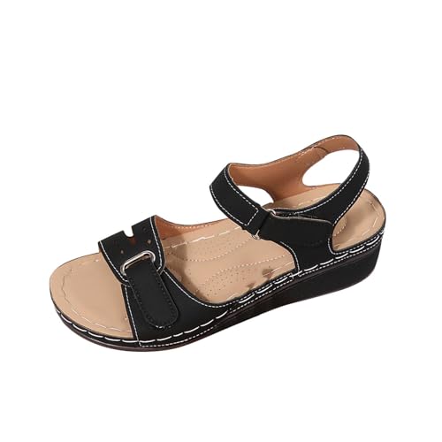 Sandalen Damen Sommer Breite Füße Schuhe - Bequem Waschbare Slingback Wandern Slides Sandals mit Weiche Fussbett - Outdoor Wassersandalen Casual Plateau Sandalen Sommerschuhe von Battnot