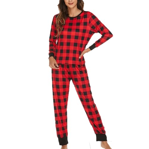 Schlafanzug Damen Lang Pyjamas Baumwolle Zweiteiliger Nachtwäsche Lounge Set Langarm Hausanzug für Frauen Zweiteiliger Hausanzug Nachtwäsche Schlafanzughose Loungewear Freizeitanzug von Battnot