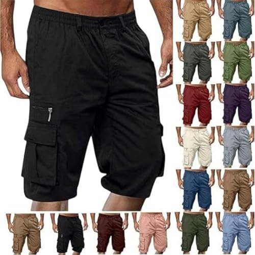 Battnot Shorts Herren Arbeitshose Kurz Sporthose Baggy Cargo Shorts Casual Kurze Hosen mit Taschen Männer Short Cargo Hose Bequeme Freizeithose Laufhose Wanderhose Stoffhose Chino Jogginghose von Battnot