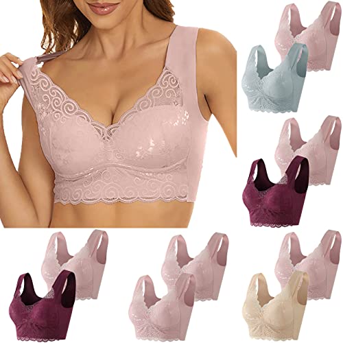 Sport BH Damen Ohne Bügel BH Starker Halt Push Up Bra BHS Wireless Seamless Stütz Große Größen Bequem Soft Schlaf Bralette Anti Sagging BHS Gepolstert für Alltag Yoga Bras von Battnot