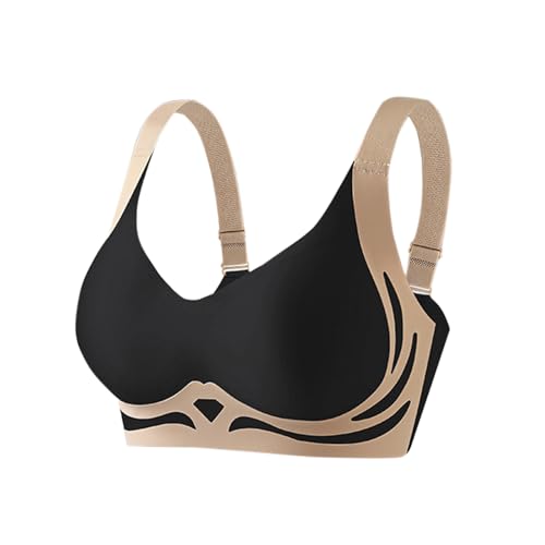 Sport BH Damen Ohne Bügel BH Starker Halt Push Up Bra BHS Wireless Seamless Stütz Große Größen Bequem Soft Schlaf Bralette Anti Sagging BHS Gepolstert für Alltag Yoga von Battnot