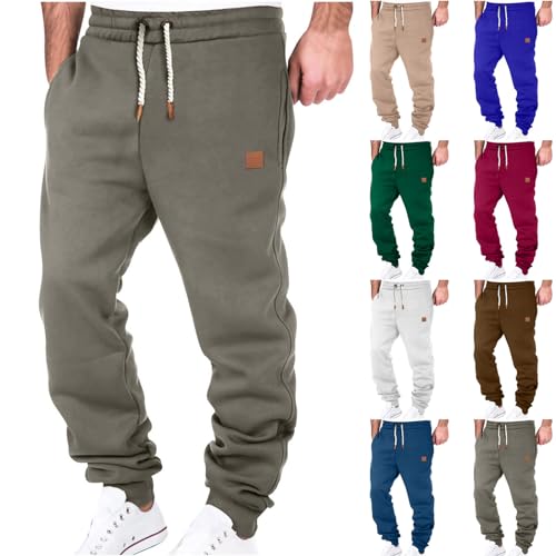 Sport Hose Herren Langgröße Fitness Sweat Hosen Herren Elastischer Bund Lang Sporthose Sweathose mit Taschen Casual Jogginghose Herren Trainingshose für Jogging Gym Cargo Hosen Herren Jogginghose von Battnot